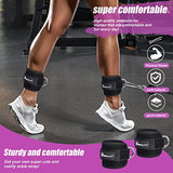 NEALFIT Ankle Strap for Cable Machine, Gym Ankle Cuff for Kickbacks, Leg Extensions, Glute Workouts, Booty Hip Abductors Exercise for Women and Men (Pair, Black)