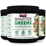 FORCE FACTOR Smarter Greens Daily Wellness Powder 3-Pack to Support Energy, Immunity & Digestion, Greens Powder, Superfood Powder with Vitamins, Minerals & Probiotics, Unflavored, 90 Servings