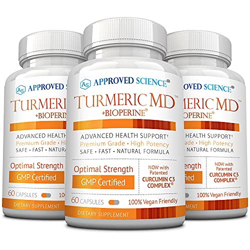 Approved Science® Turmeric MD - with BioPerine & 95% Standardized Turmeric Curcuminoids - Joint and Daily Health - 180 Capsules (3 Month Supply)