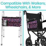 Vive Walker Bag - Accessories Wheelchair Basket Pouch (Water Resistant) - Seniors Caddy Accessory Attachment for Folding, Rolling Walkers - Carry Storage Carrier Tote - Lightweight, Universal Size