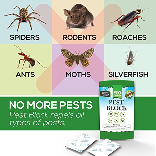 Eco Defense Pest Control Pouches - All Natural - Repels Rodents, Spiders, Roaches, Ants, Moths, Squirrels, & Other Pests