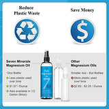 Pure Magnesium Oil Spray - Big 12 fl oz (Lasts 9 Months) - USP Grade Magnesium Spray = No Unhealthy Trace Minerals - from an Ancient Underground Permian Seabed in USA - Free eBook Included