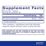 Pure Encapsulations Zinc 30 mg - Supplement for Immune System Support, Growth and Development, and Wound Healing* - with Zinc Picolinate 30 mg - 60 Capsules