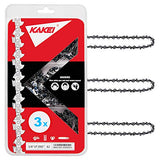 KAKEI 18 Inch Chainsaw Chain 3/8" LP Pitch, 050" Gauge, 62 Drive Links Fits Poulan, Kobalt, Echo, Ego, Greenworks and More- S62 (3 Chains)