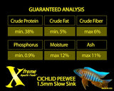 Xtreme Aquatic Fish Food - Nutritionally Balanced Professional Formula - Balanced Amino Acid Profile and No Hormones - Made in USA - Slow Sinking Cichlid Peewee Pellets (10.6 oz)