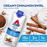 Atkins Creamy Cinnamon Swirl Protein Shake, 15g Protein, Low Glycemic, 2g Net Carb, 1g Sugar, Keto Friendly, 12 Count