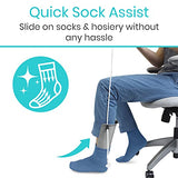 Vive Sock Aid Device for Seniors and Shoe Horn Kit - Sock Puller Aid Easy On and Off - Shoe Horn Long Handle - Adjustable