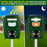 2024 Upgraded Ultrasonic Animal Repellent Outdoor,Cat Repellent Outdoor Solar Animal Repeller with Motion Sensor Strobe Light Raccoon Repellent Deer Repellent Coyote Deterrent Skunk Repellent for Yard