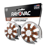 Rayovac Size 312 Hearing Aid Batteries, Hearing Aid Batteries Size 312, 32 Count