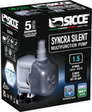 SICCE Syncra Silent 1.5 Multifunction 357 GPH Submersible Water Pump | Italian Made 23W Ultra Quiet Durable Aquarium Fish Tank, Fountain, Pond, Hydroponics, Terrarium Black | Freshwater & Saltwater