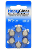 HearClear Size 675 PR44 Hearing Aid Batteries Blue Tab (60 Batteries)