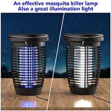 PALONE Solar Bug Zapper 2-in-1 Mosquito Killer Lamp Indoor 4500V Fly Zapper Outdoor Solar Powered with Ground Pole Type-C Rechargeable Insect Fly Trap with UV Light for Home Patio Backyard Camping