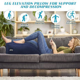 Wedge Pillow for Sleeping - Inflatable Leg Elevation Pillow for Swelling,Circulation,Leg & Back Pain Relief,Leg Support Pillow,Leg Wedge Pillows for After Aurgery,Hip,Foot,Ankle Recovery (Blue)