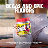 GHOST BCAA Powder Amino Acids Supplement, Sour Patch Kids Blue Raspberry - 30 Servings - Sugar-Free Intra, Post & Pre Workout Amino Energy Powder & Recovery Drink, 7G BCAA Supports Muscle Growth