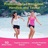 NewRhythm Women's Probiotics, Organic Cranberry for Feminine Health, 50 Billion CFU 18 Strains, Probiotics with Prebiotics, No Refrigeration Needed, 60 Vegan Capsules