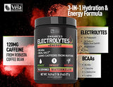 Vela Electrolyte Powder Recovery Drink + Energy (90 Servings | Watermelon) w Real Salt +BCAAs Sugar Free Electrolyte Supplement w Potassium Zinc