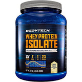 BODYTECH Whey Protein Isolate Powder - with 25 Grams of Protein per Serving & BCAA's - Ideal for Post-Workout Muscle Building & Growth, Contains Milk & Soy - Vanilla (1.5 Pound)