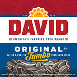 DAVID Seeds Original Salted and Roasted Jumbo Sunflower Seeds, Keto Friendly Snack, 5.25 OZ Bags, 12 Pack