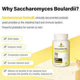 200 Billion CFUs Saccharomyces Boulardii Probiotics - Clinically Studied Probiotics for Women & Men, Enhanced Intestinal Tract, Immune, Bloating Gut & Digestive Health, Acid Resistant - 2 Month Supply