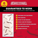 Catchmaster Centipede XL Giant Glue Boards 6-PK, Adhesive Bug Catcher, Cricket, Roach, Scorpion & Spider Traps for Home, Centipede Killer, Insect Glue Traps for House & Garage, Pet Safe Pest Control