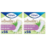 TENA Intimates Maximum Absorbency Incontinence/Bladder Control Pad for Women, Regular Length, 56 Count (Pack of 2)