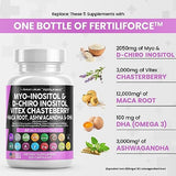 Myo-Inositol & D-Chiro Inositol 2050mg Fertility Supplement 40:1 Ratio - Prenatal Vitamins for Women with Ashwagandha 3000mg Maca Root 12,000mg Vitex Chasteberry Iron DHA Folic Acid DIM Zinc, USA Made