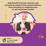 Renzo's Picky Eater Kids Multivitamin with Iron, Dissolvable Multivitamin for Kids, Sugar Free Apple Flavored (60 Melty Tabs)