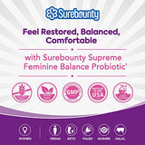 Surebounty Women's Probiotic, 200 Billion CFU, Prebiotics + Digestive Enzymes + Cranberry, Complete Vaginal & Urinary Tract Health, Maintain pH & Yeast Balance, 60 Caps