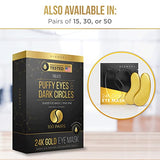 DERMORA Golden Glow Under Eye Patches (20 Pairs Eye Gels) - Rejuvenating Treatment for Dark Circles, Puffy Eyes, Refreshing, Revitalizing, Travel, Wrinkles