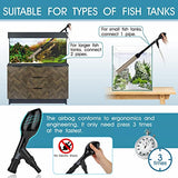 hygger Manual 256GPH Gravel Vacuum for Aquarium, Run in Seconds Aquarium Gravel Cleaner Low Water Level Water Changer Fish Tank Cleaner with Pinch or Grip Suction Ball Adjustable Length