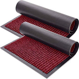 Sierra Concepts 2-Pack Front Door Mat Ribbed Red - Indoor Outdoor Floor Doormat Entryway Welcome Mats - Entrance Shoe Scraper, Entry Inside Outside, 30" x 17"