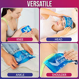 Reusable Ice Packs for Injuries (2 Pack) – Kinetic Labs Gel Ice Packs 9.5" x 4.5" - Flexible Soft Ice Packs for Knee Shoulder Head Neck Ankle Wrist Elbow Arm Foot Headaches Surgery (Regular) Blue