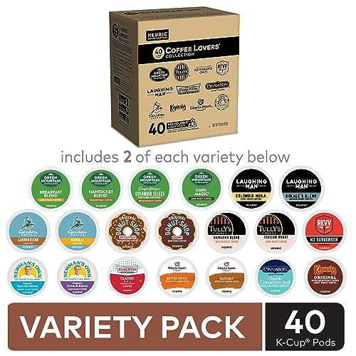 Keurig Coffee Lovers' Collection Sampler Pack, Single-Serve K-Cup Pods, Compatible with all Keurig 1.0/Classic, 2.0 and K-Café Coffee Makers, Variety Pack, 40 Count