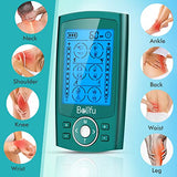 Belifu Dual Channel TENS EMS Unit 24 Modes Muscle Stimulator for Pain Relief Therapy, Electronic Pulse Massager Muscle Massager with 10 Pads, Dust-Proof Drawstring Storage Bag, Fastening Cable Ties
