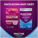 Phazyme Maximum Strength 250 mg Anti-Gas Softgels 24 Count (Pack of 2)