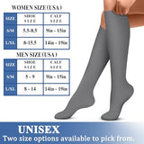 CHARMKING Compression Socks for Women & Men (8 Pairs) 15-20 mmHg Graduated Copper Support Socks are Best for Pregnant, Nurses - Boost Performance, Circulation, Knee High & Wide Calf (S/M, Multi 50)