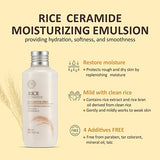 The Face Shop Rice Ceramide Moisturizing Emulsion | Gentle Emulsion for Skin Brightening Protective Barrier | Facial Hydrating Lotion | Deep Nourish for Soft & Supple Skin, 5.0 Fl Oz
