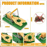 Qualirey 18 Pcs Mouse Traps Green Plastic Mice Trap Rat Traps House with Yellow Cheese Color Board Quick Sensitive Effective Mouse Trap Safe Reusable Sanitary Mice Traps for House, Garage, Outside