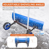 Booroh Wide Snow Shovel with Wheels 37" x 9.8", Snow Plow with ABS Reversible Blade, Snow Pusher with 90° Adjustable Handle, Ideal Snow Removal Tool for Driveway, Walkway, Sidewalk, Deck