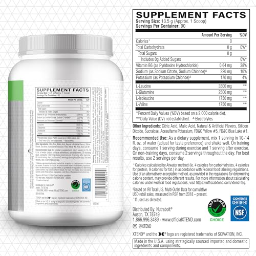 XTEND Original BCAA Powder Smash Apple | Sugar Free Post Workout Muscle Recovery Drink with Amino Acids | 7g BCAAs for Men & Women | 90 Servings