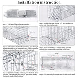 Meibangzz Animal Traps,Live Animal Trap for Cats,Rabbits, Squirrels,cat Trap for Stray Cats, Live Traps for Raccoons, Stainless Steel Foldable with Pedal Triggers (24 x 7 x 8 inches)