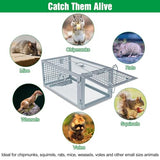 2 Packs Humane Rat Trap, Mouse Traps Indoor, Small Rodent Animal-Chipmunk, Squirrel and Other Live Animal Cage Catch and Release