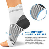 Plantar Fasciitis Sock (6 Pairs) for Men and Women, Compression Foot Sleeves with Arch and Ankle Support (White, Large)