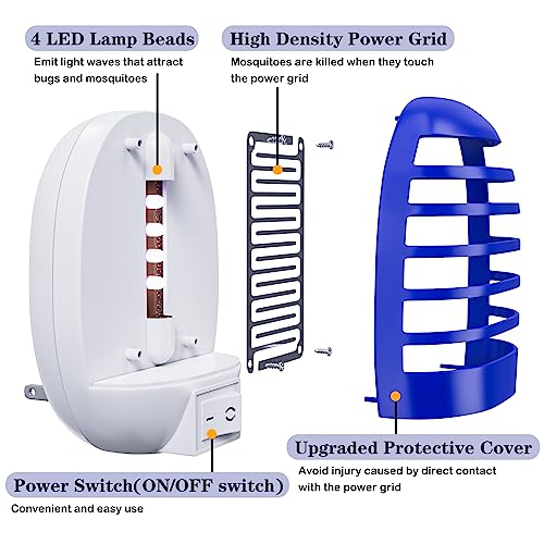 2 Pack Plug in Bug Zapper Indoor Flying Insect Trap, Electronic Mosquito Zapper Gnat Traps with LED Light for Patio, Bedroom, Kitchen, Office