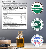 USDA Organic Black Seed Oil Liquid (8 fl oz) Premium Cold-Pressed Nigella Sativa Producing Pure Black Cumin Seed Oil - Antioxidant Supplement - Vegan, Gluten-Free, & Non-GMO (No Pills or Capsules)