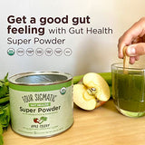 Four Sigmatic Gut Health Super Powder Organic Green Superfood Powder with Probiotics and Prebiotics | Organic Greens Powder Blend | Apple Celery Super Greens Powder Drink Mix (4.94 oz.)