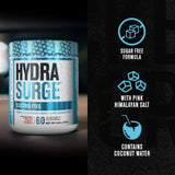 HYDRASURGE Electrolyte Powder - Hydration Supplement with Key Minerals, Himalayan Sea Salt, Coconut Water, More - Keto Friendly, Sugar Free & Naturally Sweetened - 60 Servings, Refreshing Lemonade