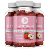 Flat Tummy Apple Cider Vinegar Gummies, 60 Count – Boost Energy, Detox, Support Gut Health & Healthy Metabolism – Vegan, Non-GMO ACV Gummies- Made with Apples, Beetroot, Vitamins B9 & B12- Pack of 3
