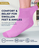 Pembrook Ankle Diabetic Socks for Women & Men | 6 Pairs | Wide Non Binding Socks Quarter Length | Edema Neuropathy Socks