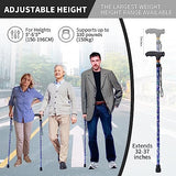 Walking Cane ATMTV Walking Cane for Women, 5-Level Height Adjustable Walking Cane with Light, Comfortable Plastic T-Handle Portable Walking Cane Folding Cane for Senior Balance